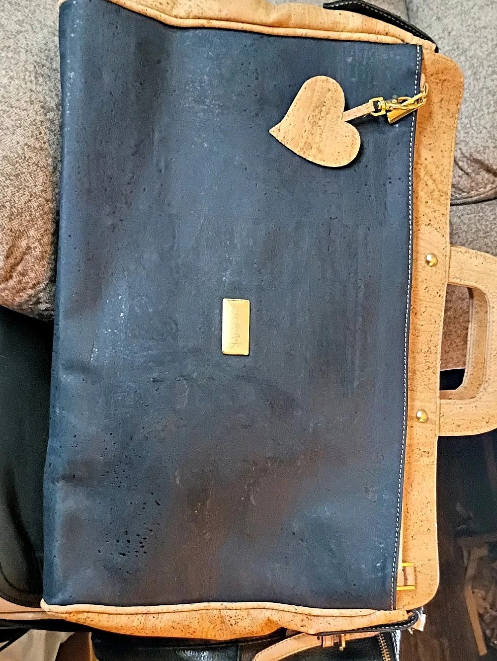 JCork Navy & Tan Tote/Computer Bag